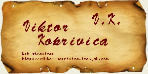 Viktor Koprivica vizit kartica